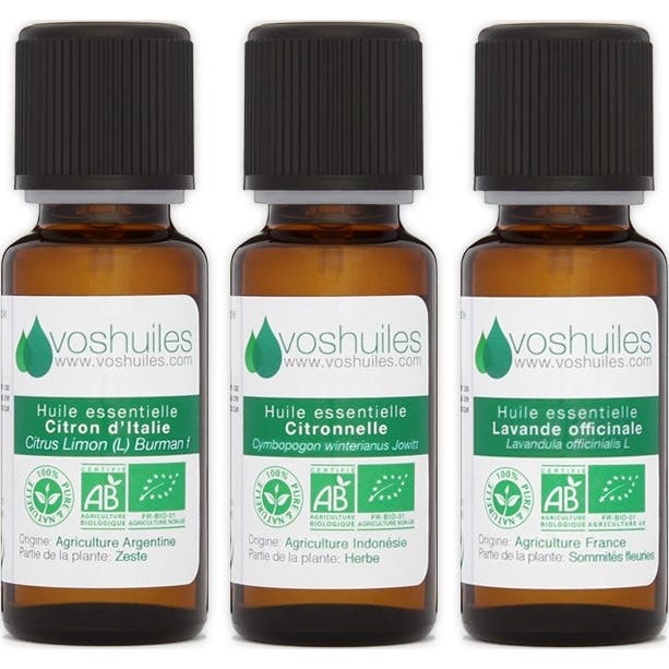 Voshuiles Kit Verano Aceites Esenciales BIO 3x10ml