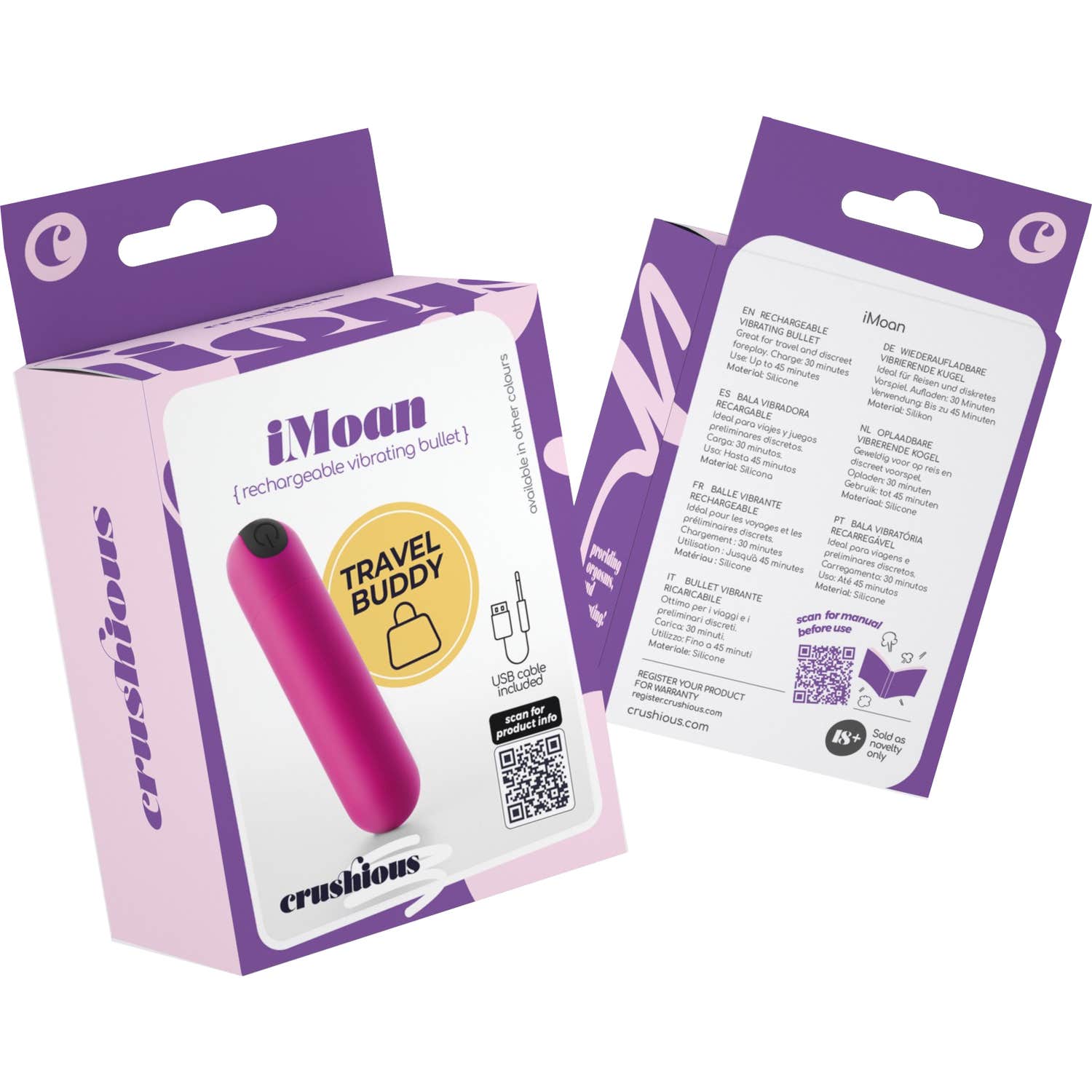 Crushious IMoan Bala Vibradora Recargable Rosa 1ud