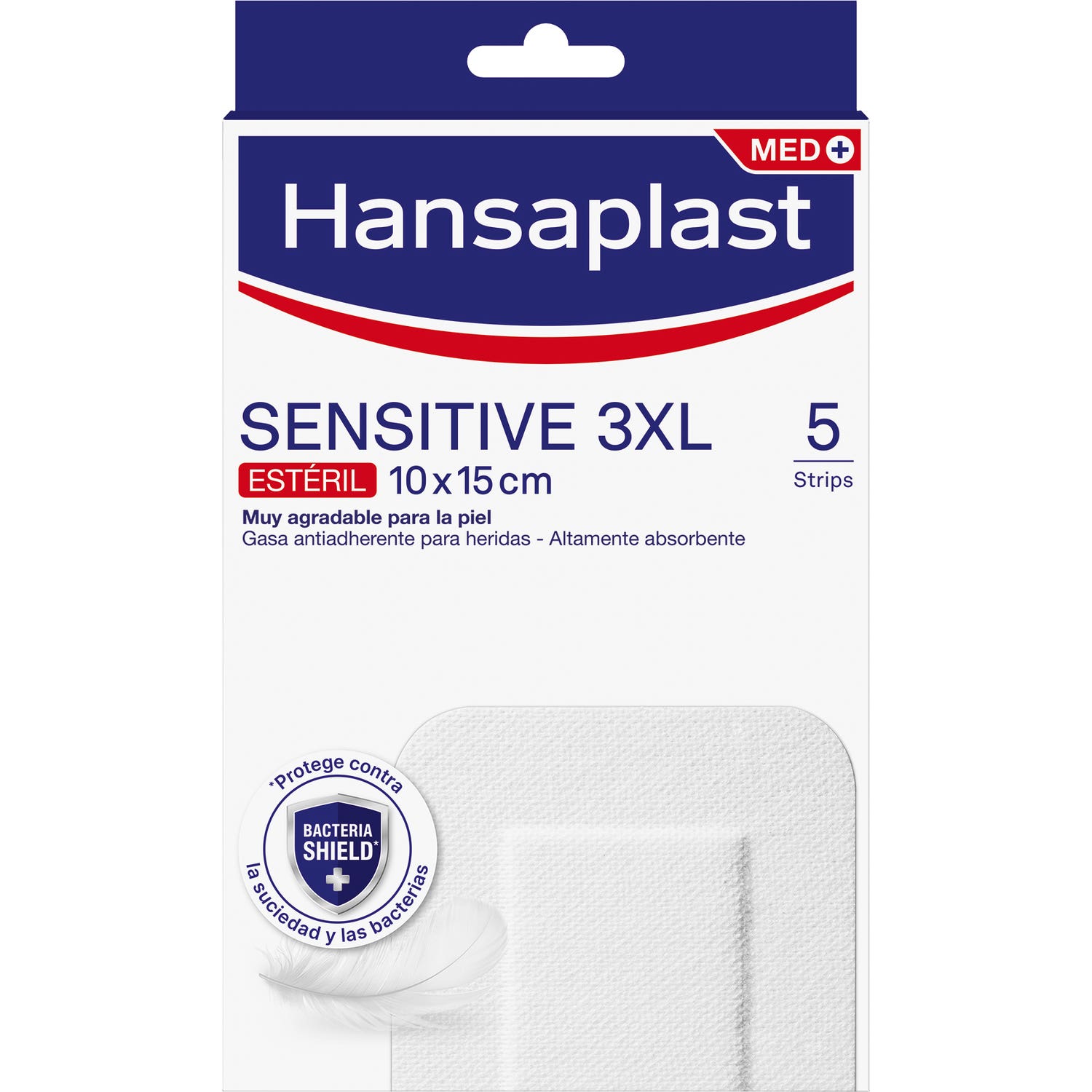 Hansaplast Med+ Sensitive 3XL Apósito 10x15cm 5uds