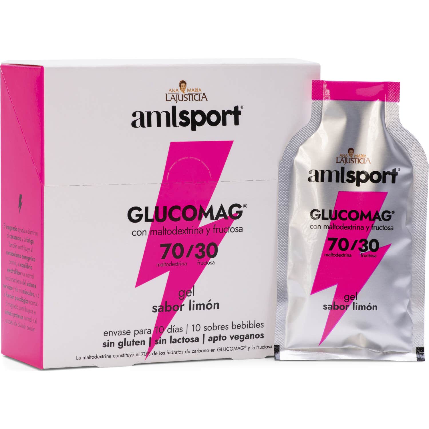 AmlSport Glucomag 70/30 Gel Sabor Limón 10x30ml