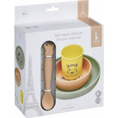 Sophie La Girafe Set Caja Vajilla Silicona 4 uds