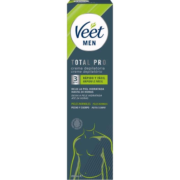 Veet Men Total Pro Crema Depilatoria Piel Normal 200 ml