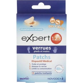 Novodex Expert 1 2 3 Verrugas Parches Para Pies y Manos 15uds