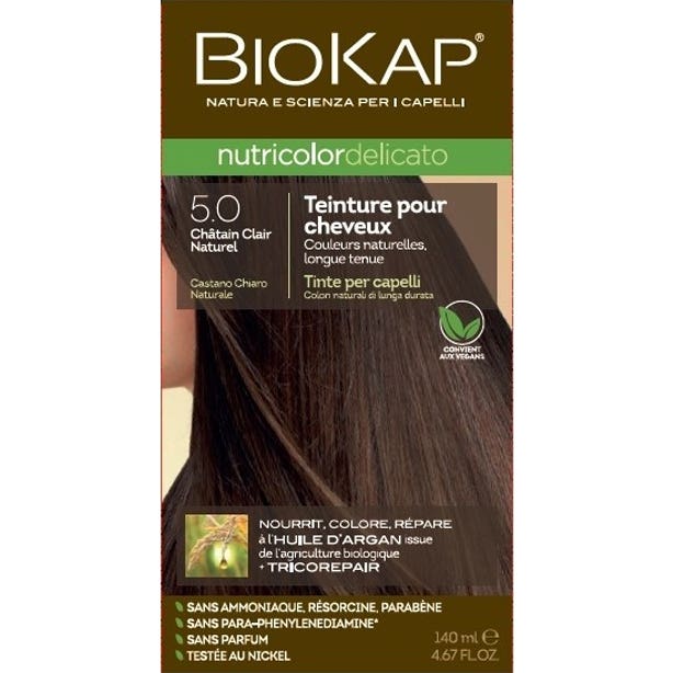Biokap Tintura Delicato 5.0 Castaño Claro Natural 140 ml