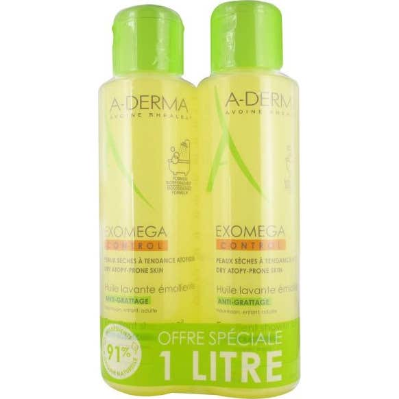 A-Derma Exomega Control Aceite Limpiador Emoliente 2x500ml