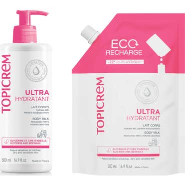 Topicrem Ultra Hydratant Lait corps 500 ml + Eco Recharge 500 ml