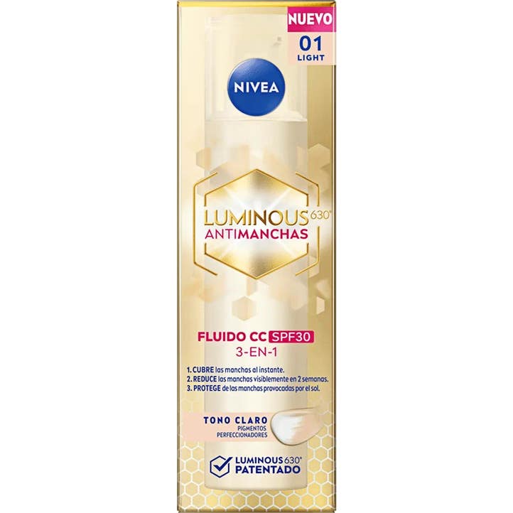 Nivea Luminous 630º Antimanchas Cc Fluido Spf30 #Claro 40 ml