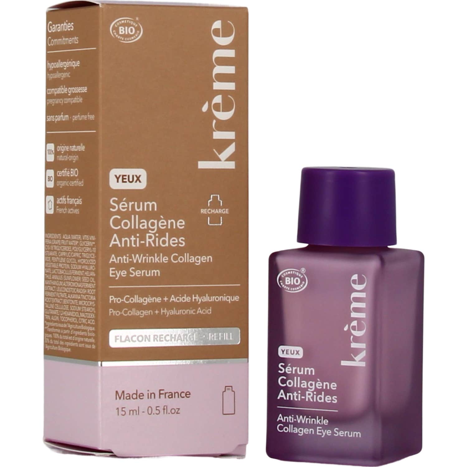 Crema Recarga Sérum Ojos Colágeno Antienvejecimiento Bio 15 ml