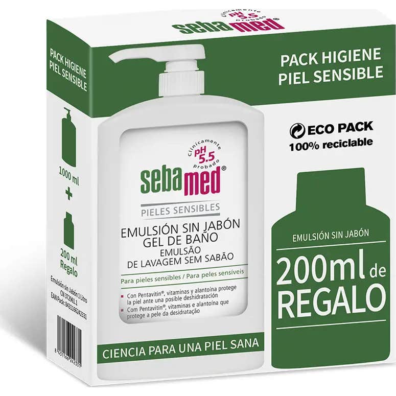 Sebamed Emulsión Sin Jabón Gel de Baño 1L + 200ml