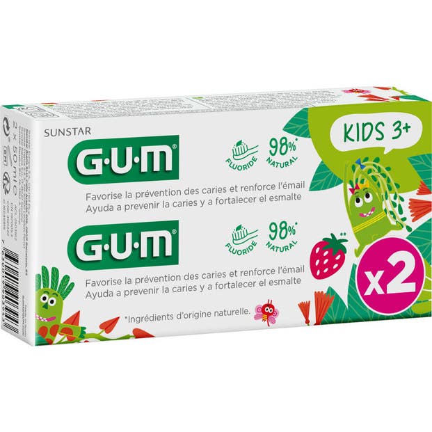 Gum Kids Gel Dentífrico 3+ años 2x50ml