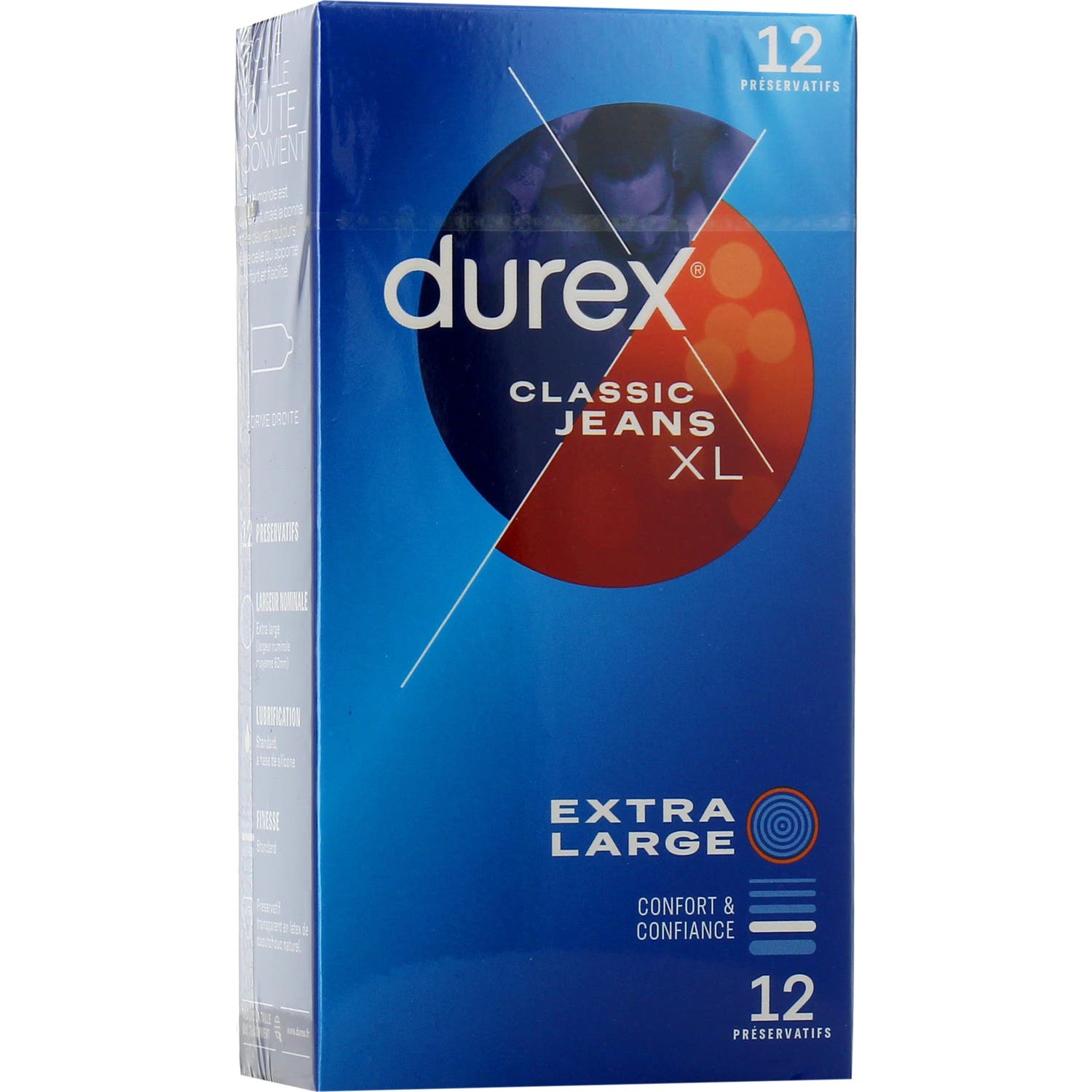 Durex Classic Jeans XL Preservativos 12 uds