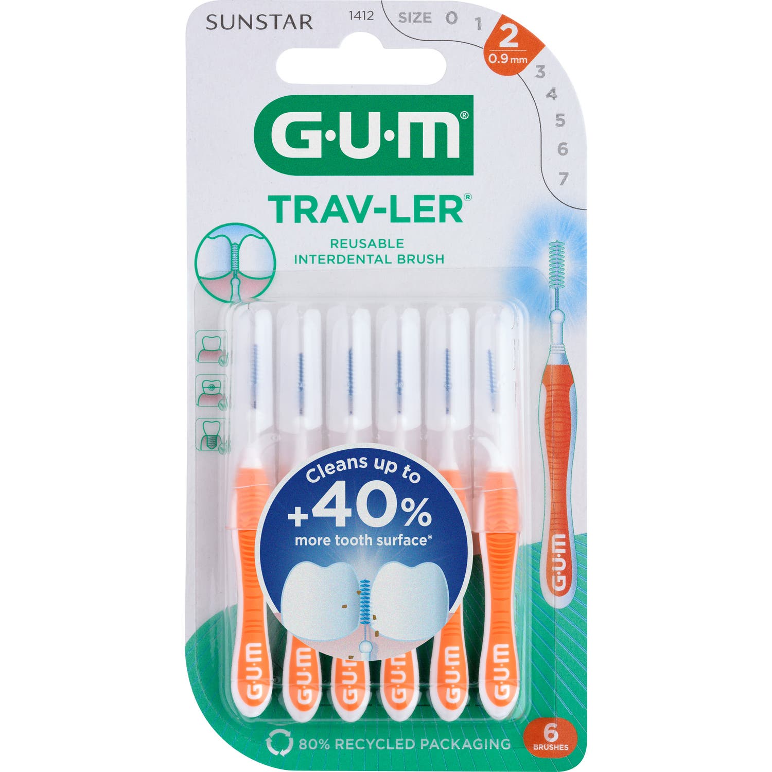 GUM Trav-Ler Cepillo Interdental 0.9mm 6uds