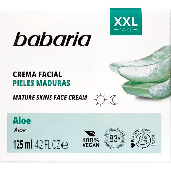 Babaria Creme Facial pele madura Aloe Vera XXL 125 ml