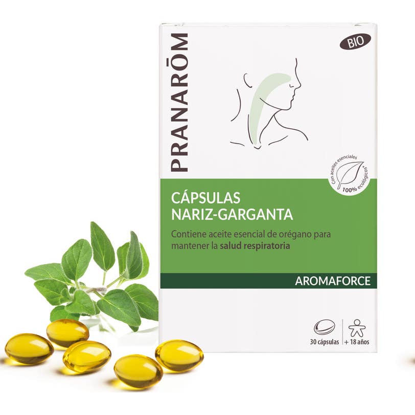Pranarôm Aromaforce Cápsulas Nariz-Garganta BIO 30caps