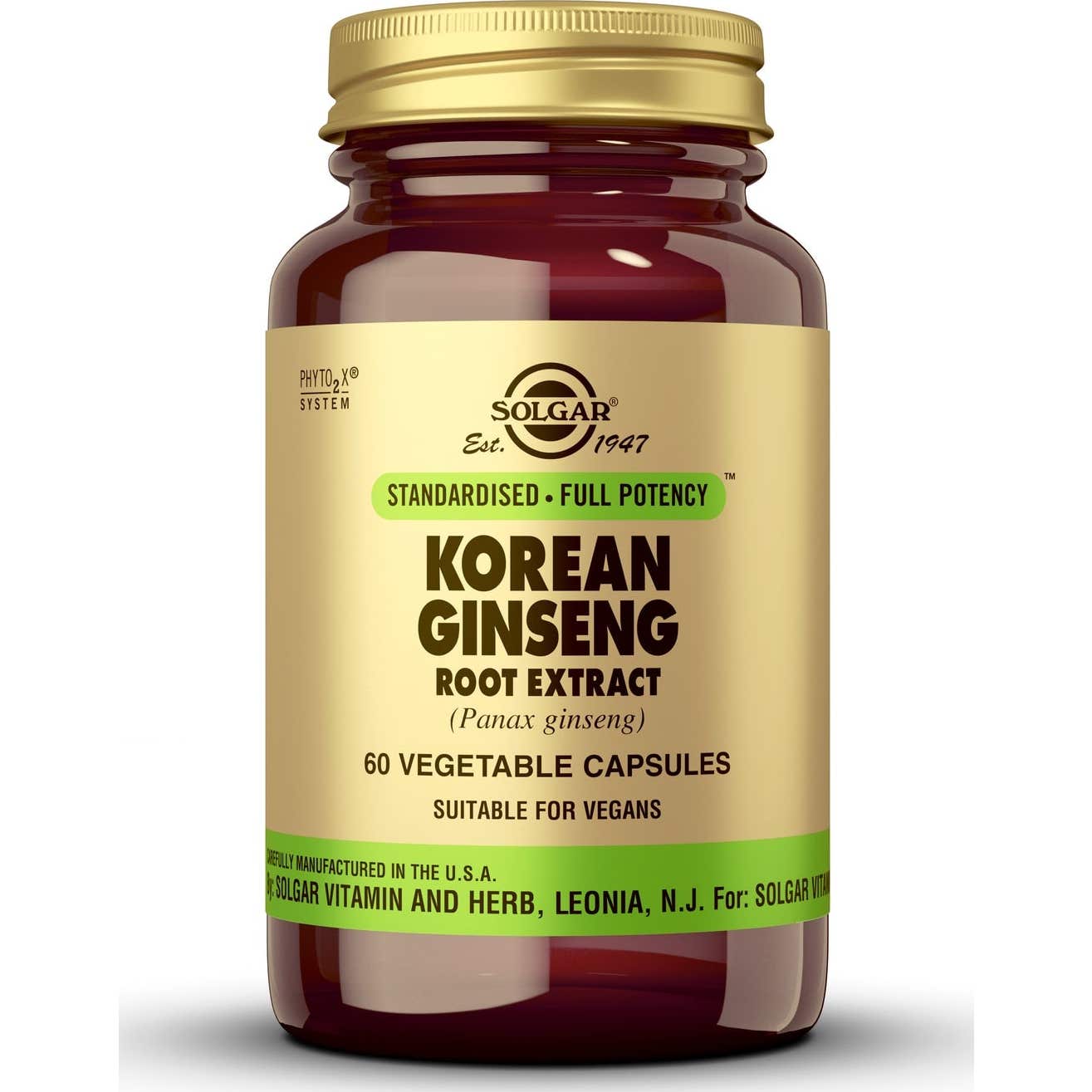 Solgar Rojo Ginseng Coreano Extracto De Raíz 60Vcaps