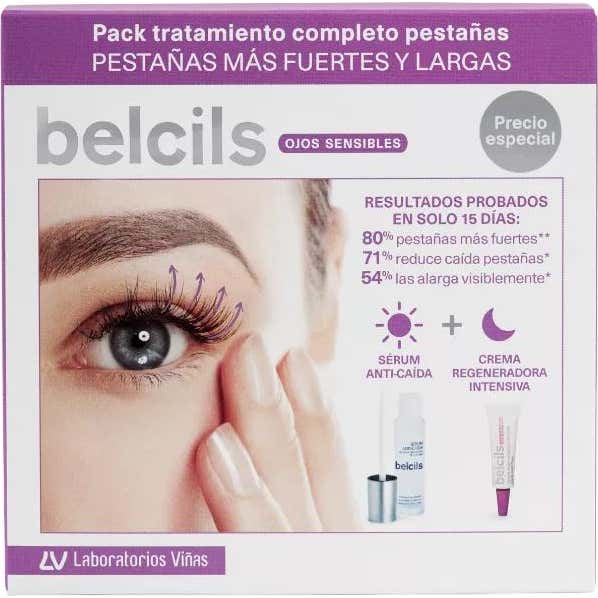 Belcils Pack de Tratamiento Completo para Pestañas de 3ml + Crema Regeneradora de 4ml