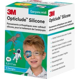 3M Opticlude Silicone Eye Boy Midi 50uds