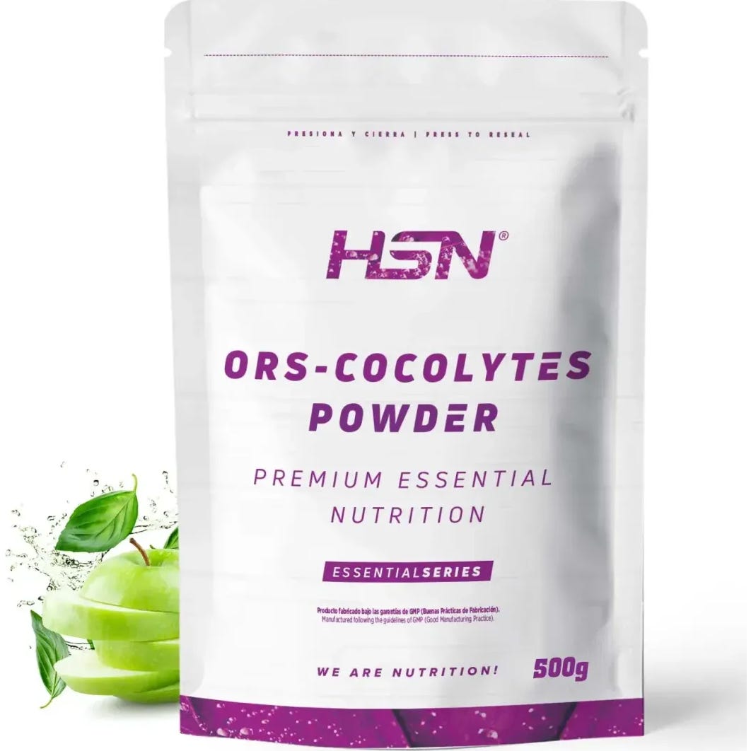 HSN ORS Cocolytes Agua de Coco + Electrolitos en Polvo Manzana 500g | Natural Doctor