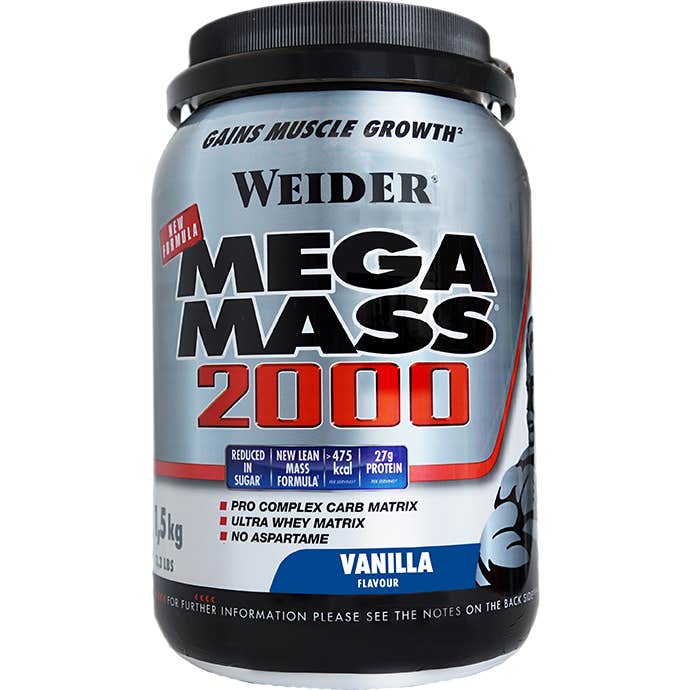 Weider Mega Mass - Vainilla - Crecimiento Muscular 1,5Kg Mkp Unica Único - Imagen 5