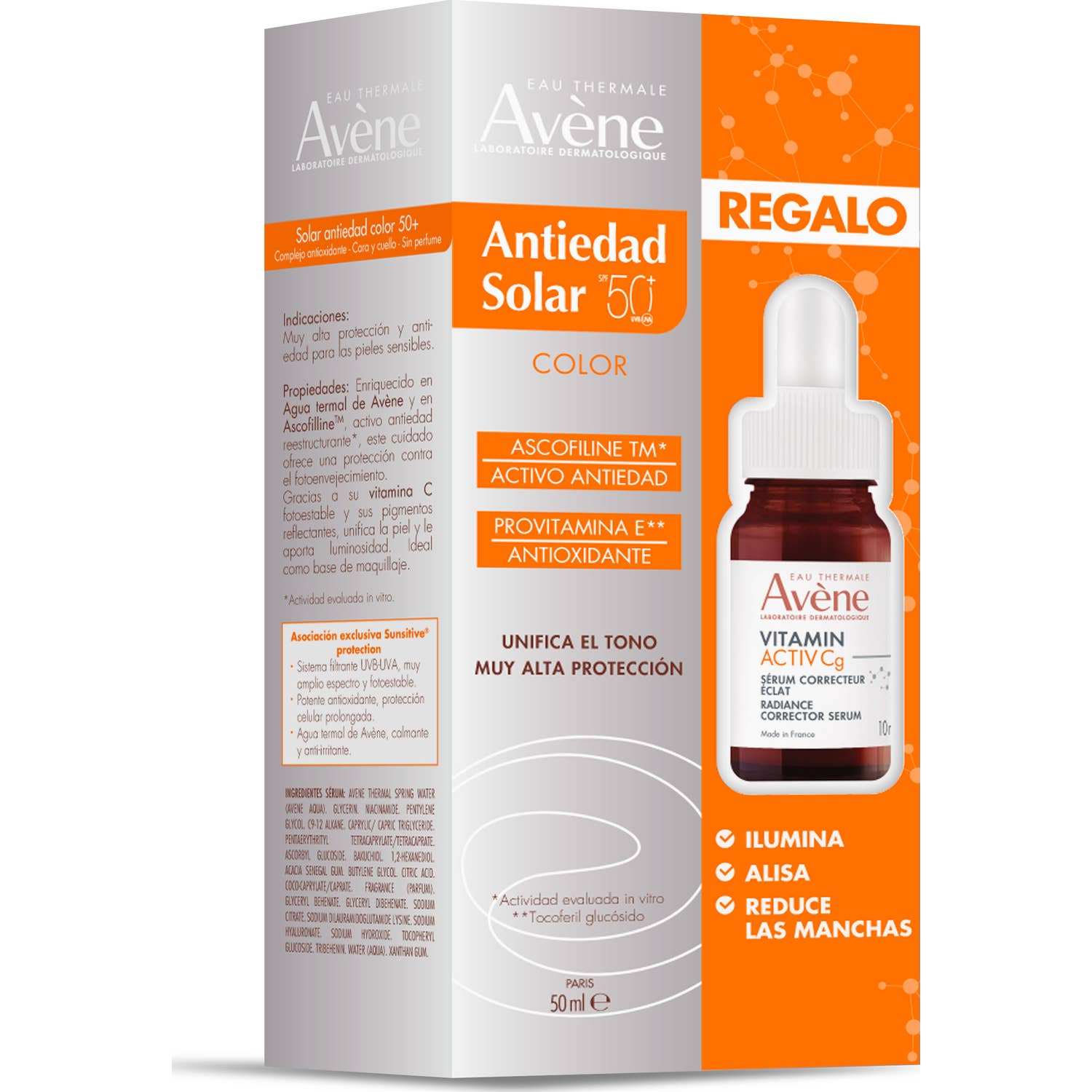 Avène Pack Antiedad Solar con Color 50 ml + Sérum Vitamin Activ Cg 10ml