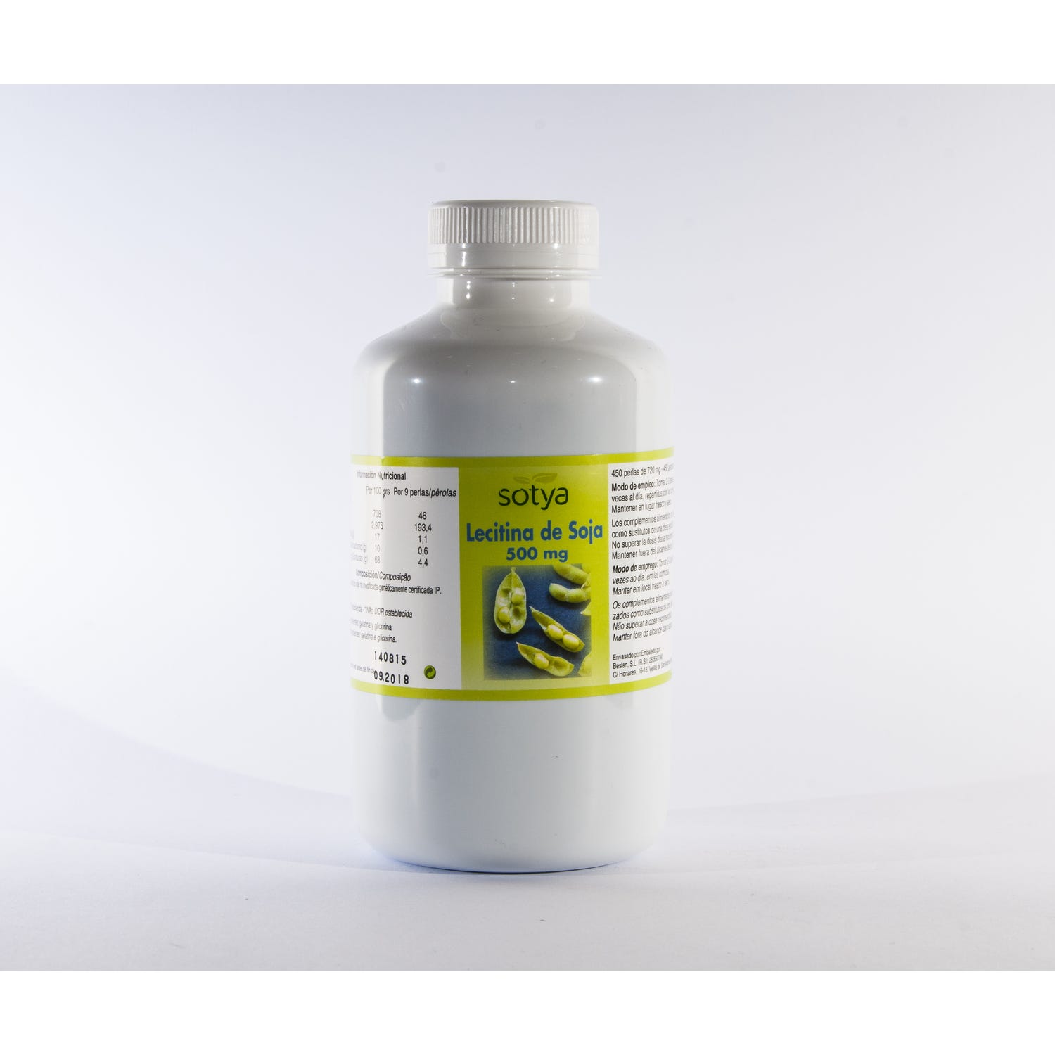 Sotya Lecitina de Soja 500mg 450 perlas