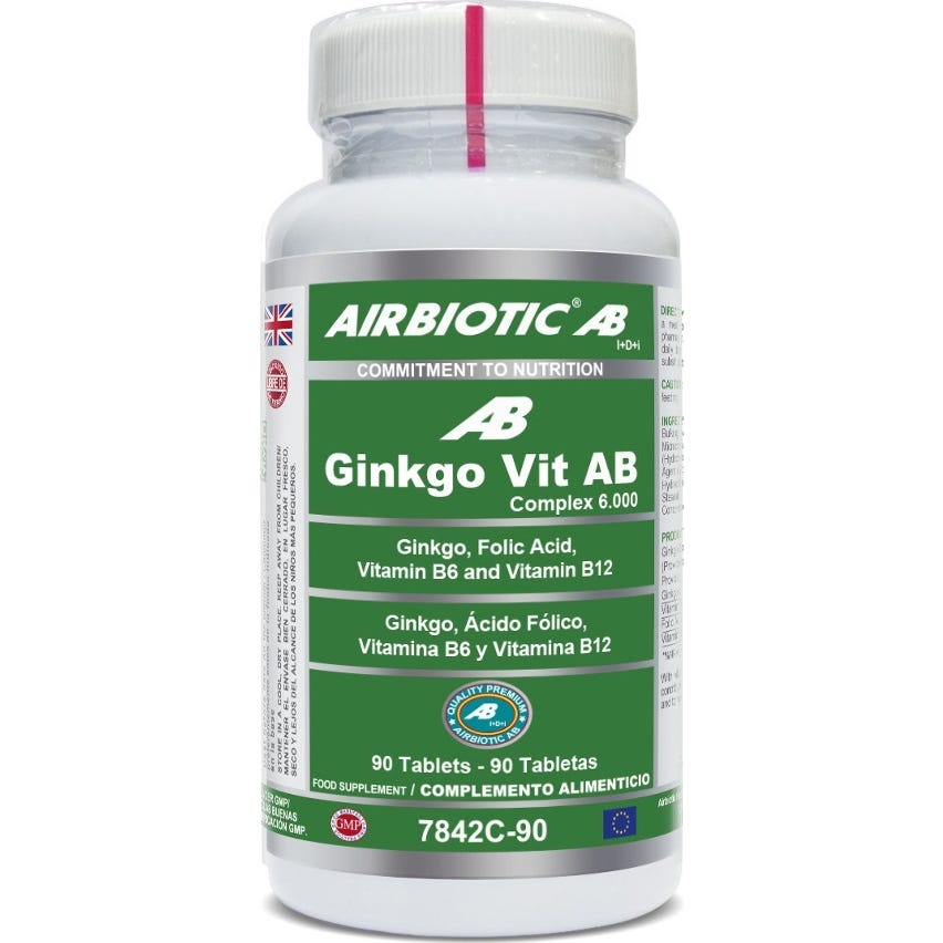 Airbiotic Ginkgo-Vit Ab Complex 6000 90 Comprimidos - Imagen 2