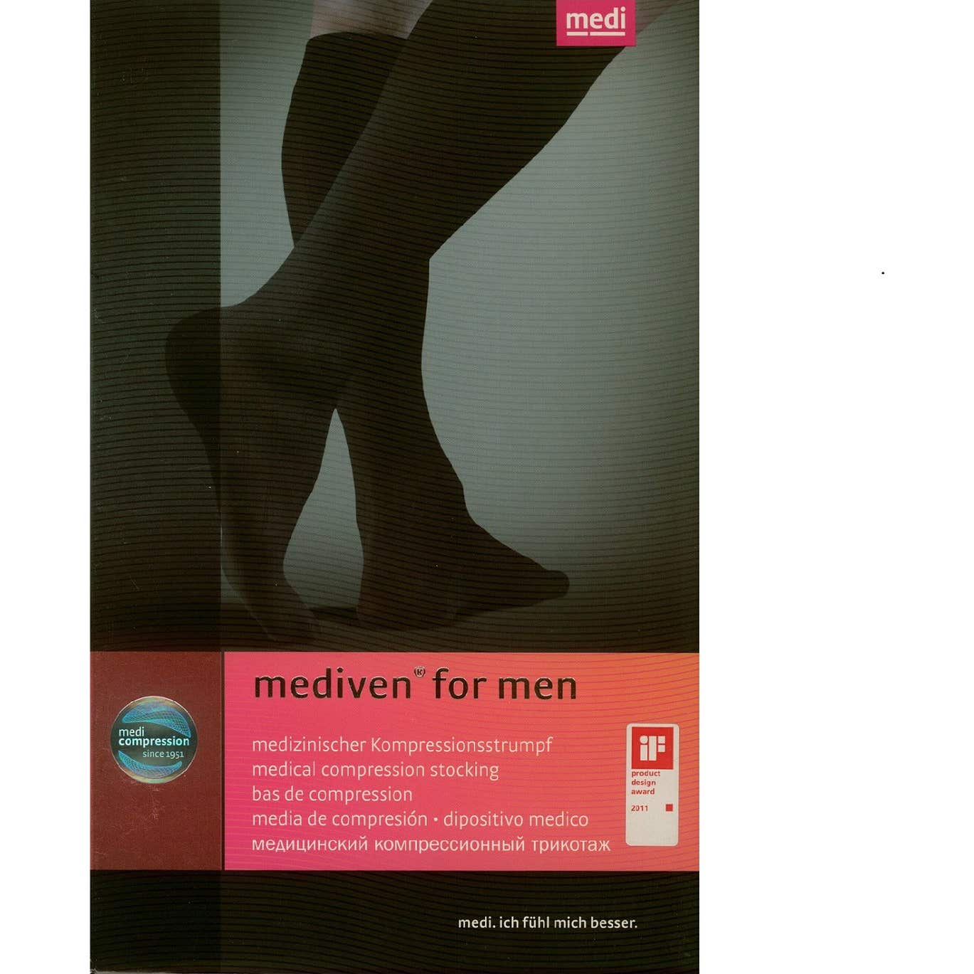 Mediven For Men Media Corta Clase 2 Negro Talla 7 1 Par
