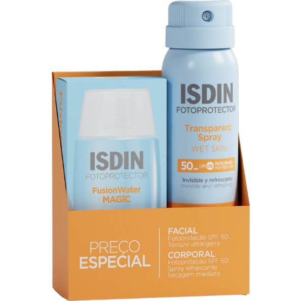 ISDIN Fusion Water Magic SPF50 50ml + Transparent Spray Wet Skin SPF50 100ml