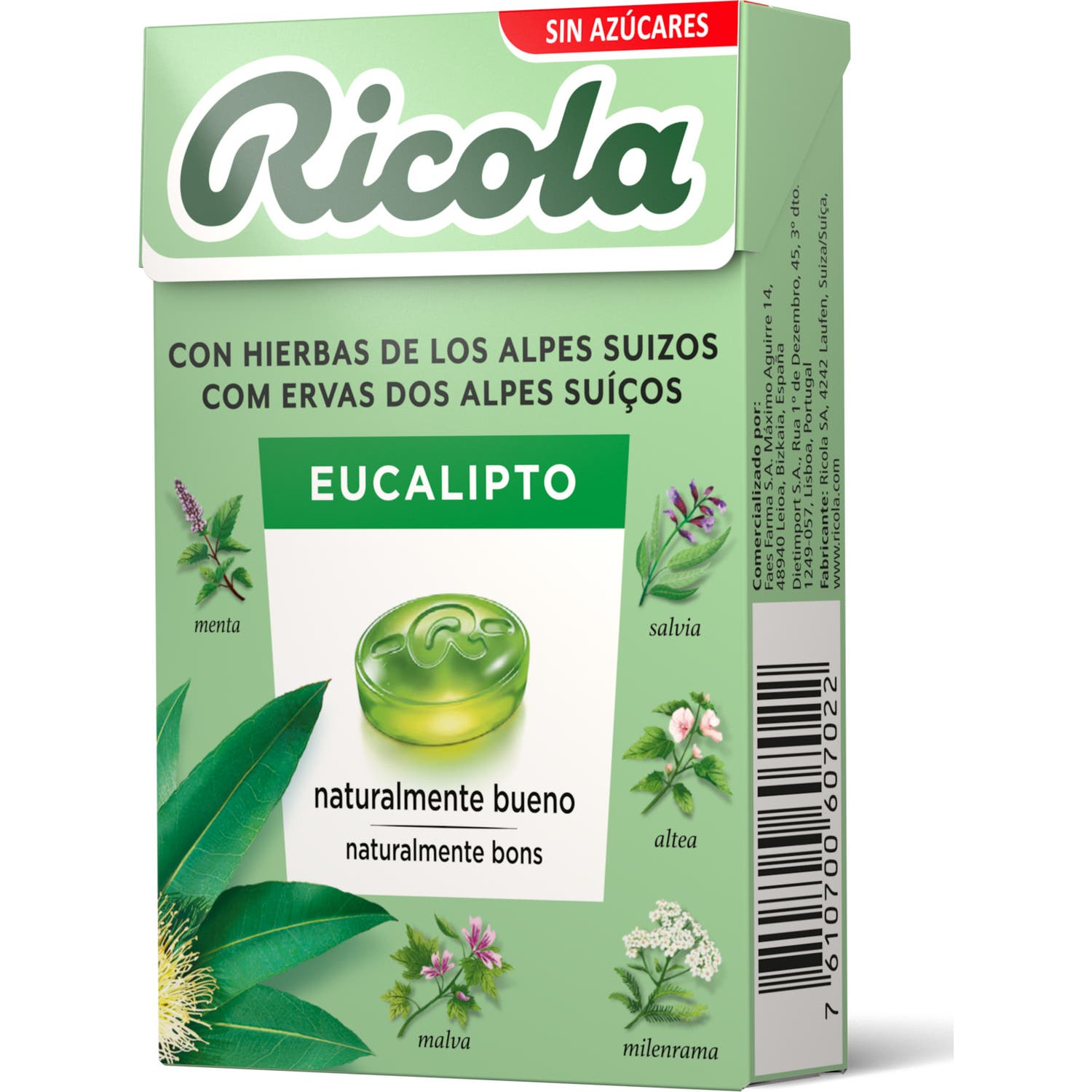 Ricola eucaliptus caramelos sin azúcar 50g