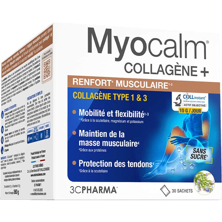 3C Pharma Myocalm Colágeno+ Fortalecimiento Muscular 30 Sobres