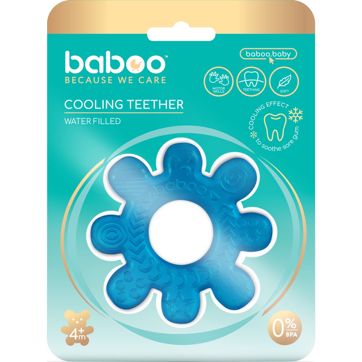 Baboo Rueda Mordedor Refrescante Agua Azul +4 Meses 1ud