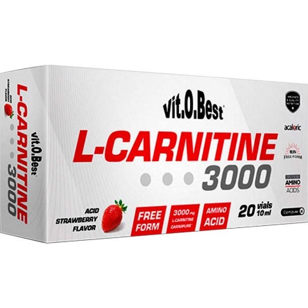 Vitobest L-Carnitine 3000 Fresa Ácida 10ml x 20 Viales