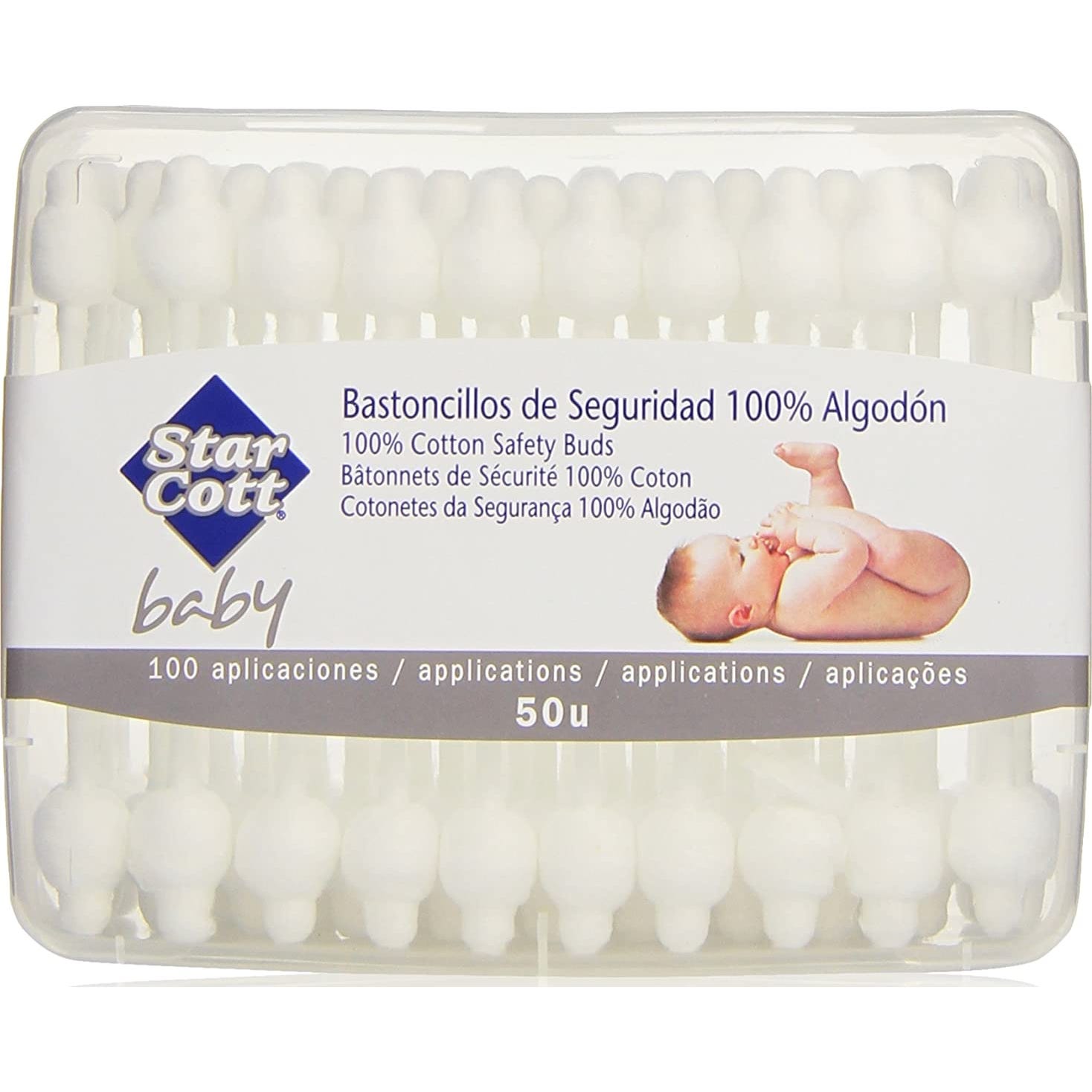 Star Cott Bastoncillos De Seguridad 100% Algodón 50 Uds
