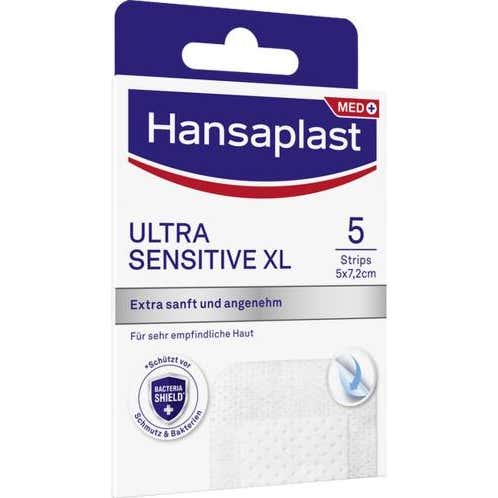 Hansaplast Ultra Sensitive XL Apósitos 5x7,2 cm 5 uds