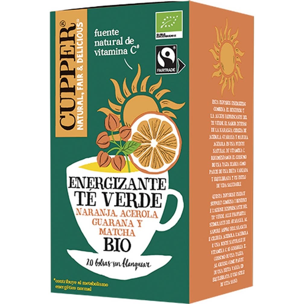 Cupper Té Verde Energizante Infusión Eco 20 Sobres