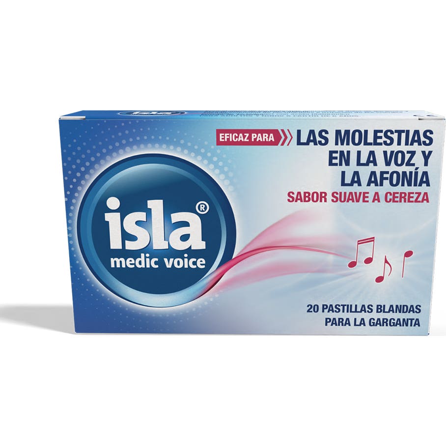 Isla Medic Voice Pastillas Blandas para Garganta Cereza 20 pastillas