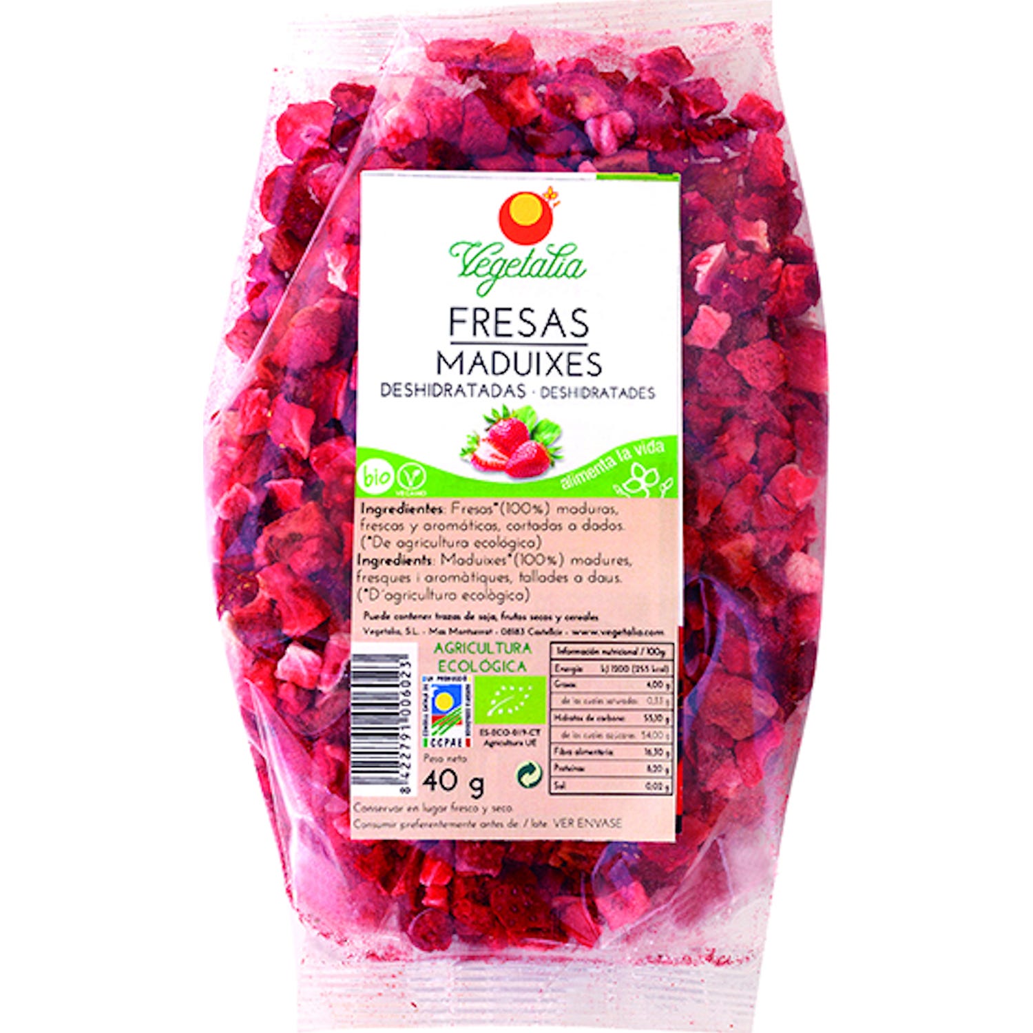 Vegetalia Fresa Trozos Liofilizada Bio 40g | Natural Doctor