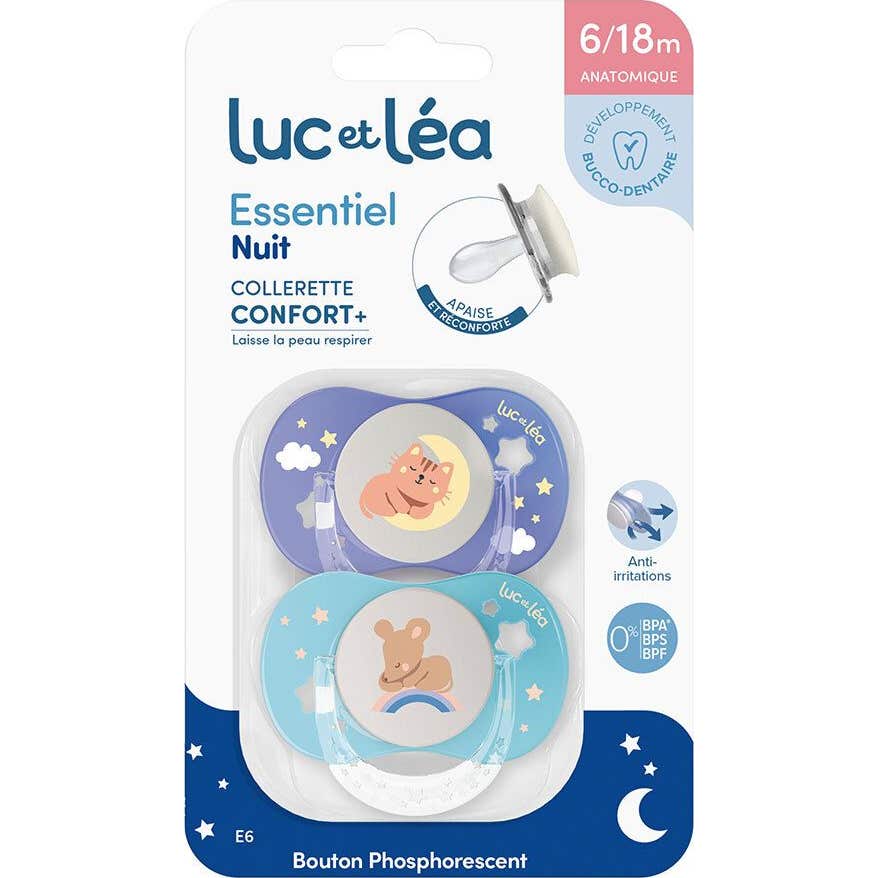Luc Et Léa Essentiel Night Confort+ Chupete 6-18M E6 2 uds