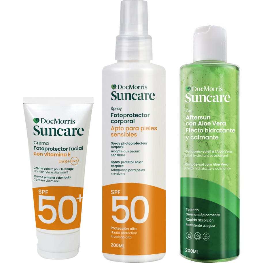 DocMorris Pack SuncareCrema Facial SPF50+ 50ml + Spray Corporal SPF50 200ml + Aftersun