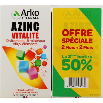 Arkopharma Azinc Forme Et Vitalité 2 X120 gélules