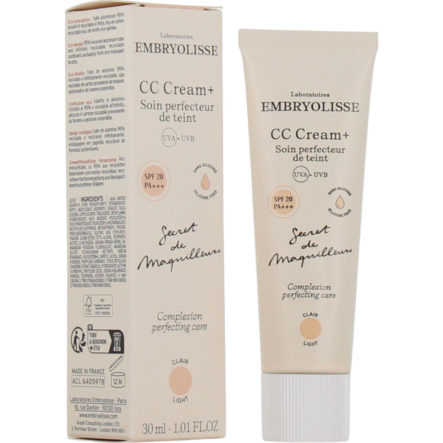 Embryolisse Secret de Maquilleurs CC Cream+ Spf20 Claro 30 ml