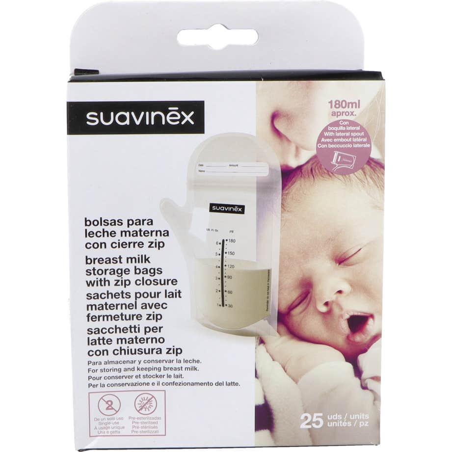 Suavinex Bolsas para Leche Materna Cierre Zip 25uds