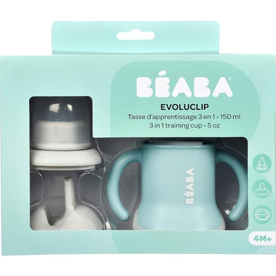 Beaba Taza Evoluclip 3 en 1 Airy green +4 M 150 ml