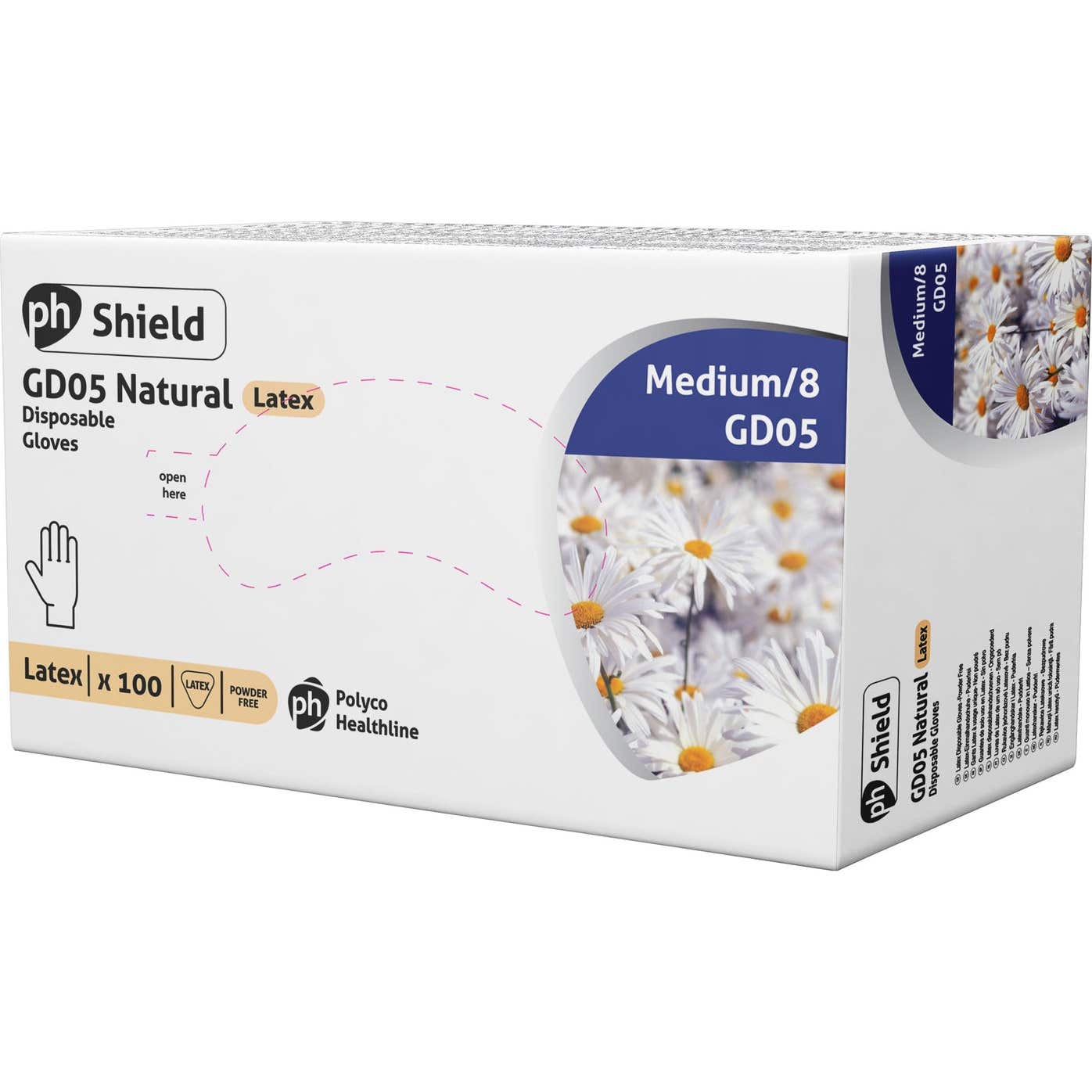 Shield Guantes Látex Gd45 Sin Polvo XL Blanco 100uds