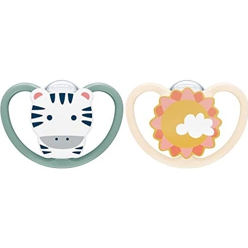 Nuk Space Set Chupete Silicona 6-18 m Cebra Sol 2 uds