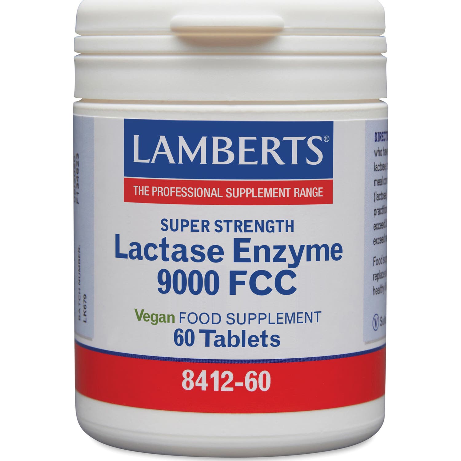 Lamberts Enzima Lactasa 9000 FCC 60 tabletas