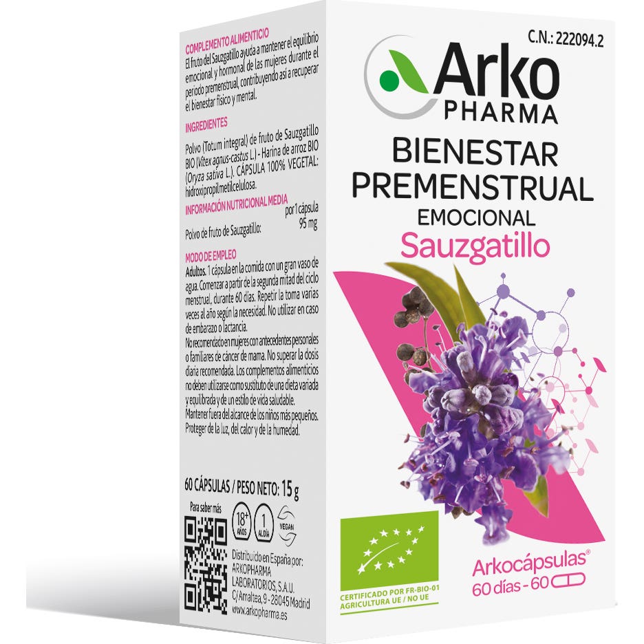 Arkopharma Arkocápsulas Sauzgatillo Bio 60 cáps