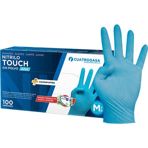 Cuatrogasa guantes Nitrilo Azul Talla M 100 uds
