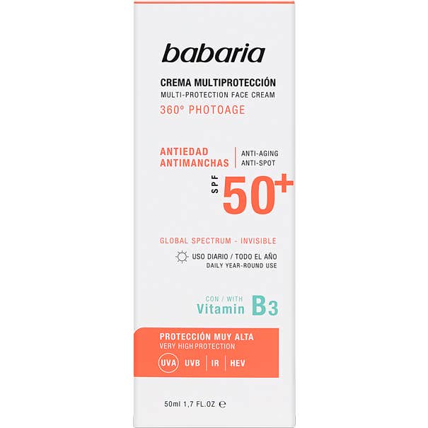 Babaria Crema Multiprotección Antiedad Antimanchas SPF+50 50ml