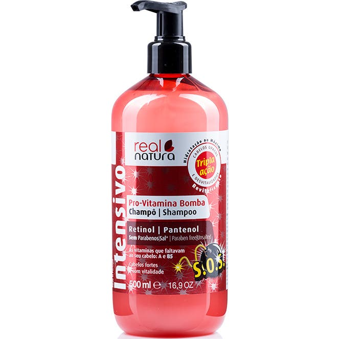 Real Natura Champú Sin Sal Pro-Vitamina Bomba 500 ml